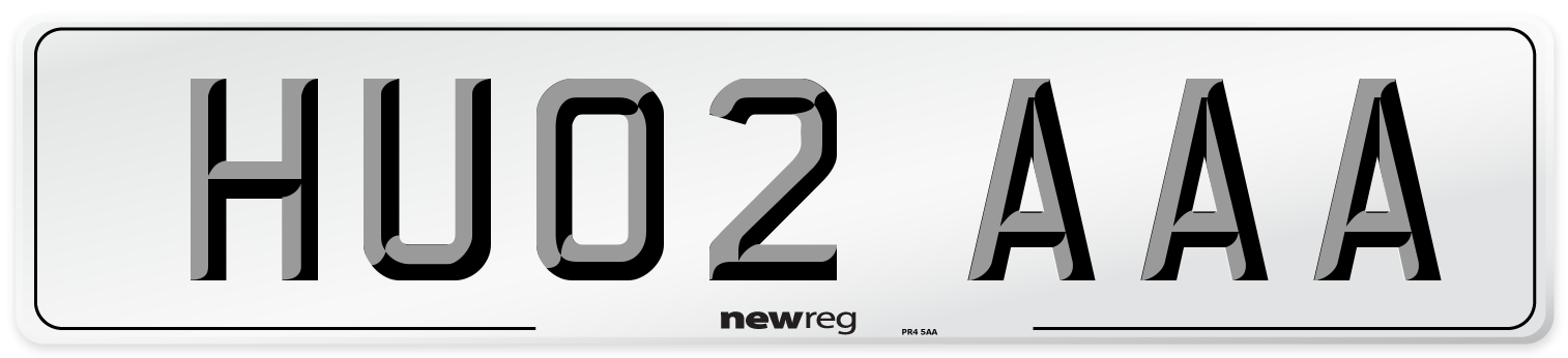 HU02 AAA Number Plate from New Reg